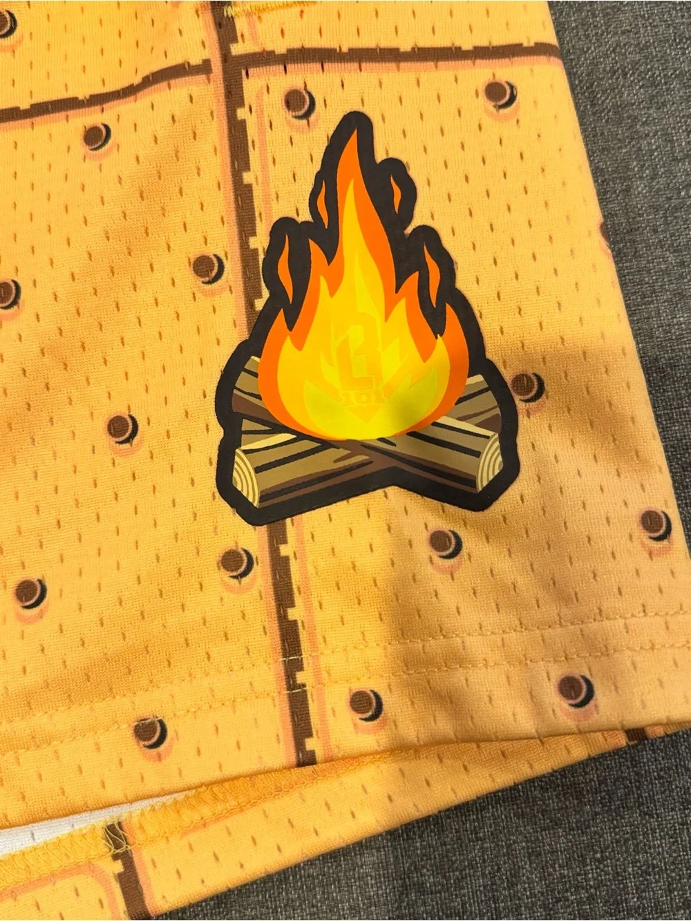Yellow Men's Athletic Shorts with S’mores Graphic